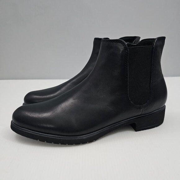 Munro Leighton Ankle Bootie Womens 7.5 NARROW Black Leather Chelsea Comfort - Picture 14 of 14